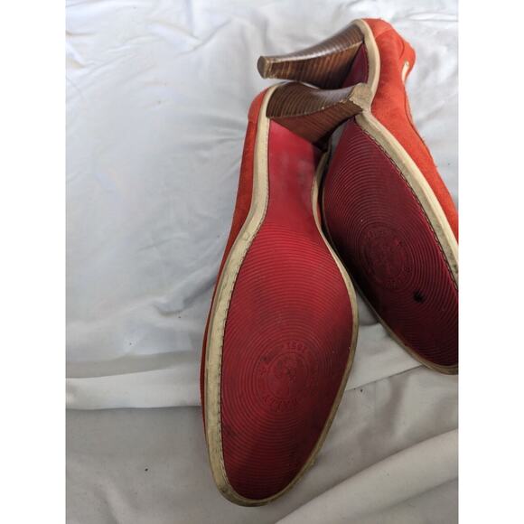 Bally High Heels Balmoral Red Suede with Rawhide Trim. Size 40/10 Made in Italy - Picture 8 of 12